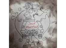 ADVENTSKALENDER 14. Dezember - Stickdatei Hochzeitsauto Just Married Line Art